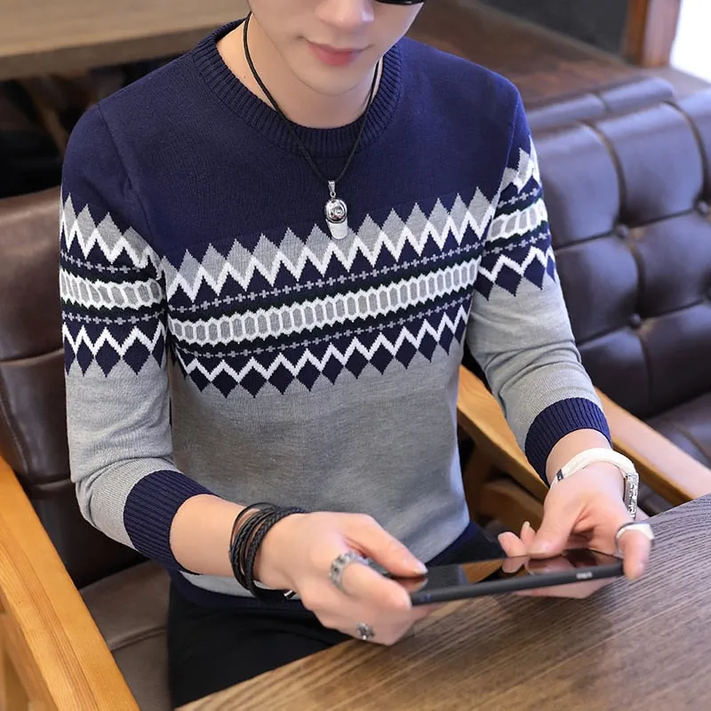 Sweaters And Pullovers Men Long Sleeve Knitted Sweater