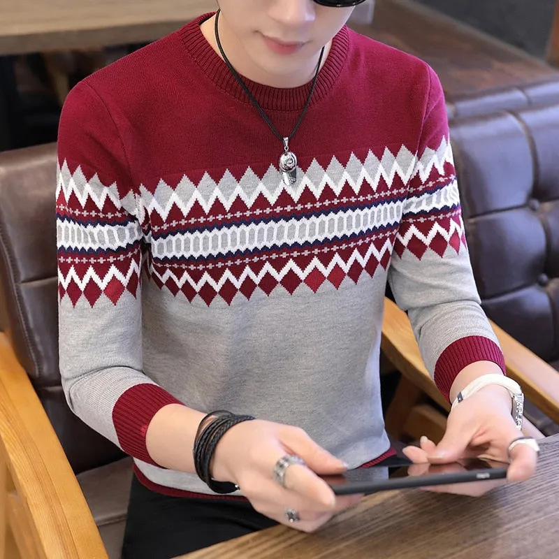 Sweaters And Pullovers Men Long Sleeve Knitted Sweater