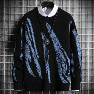 Sweaters For Men Designed Pattern Crew Knitted Sweater