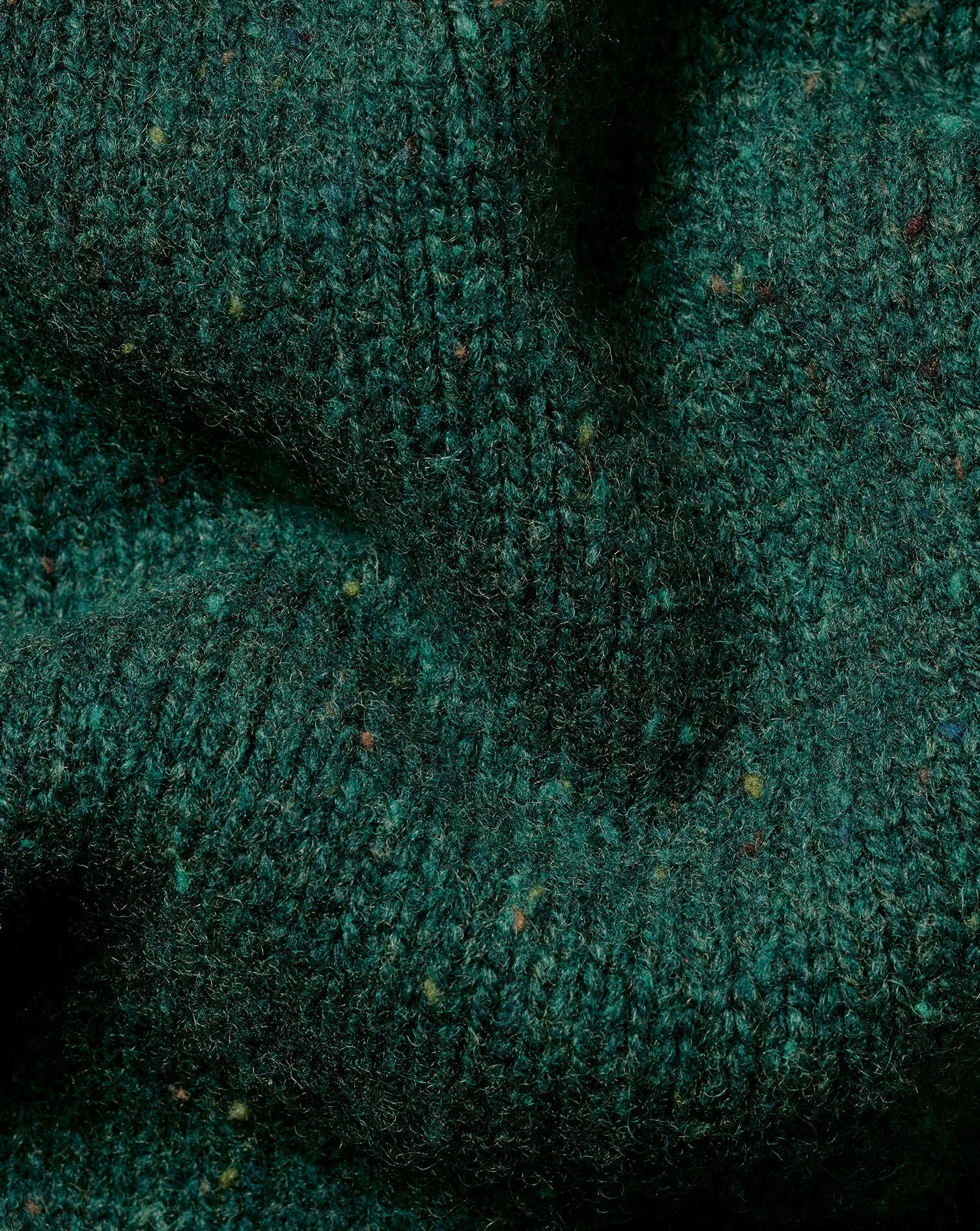 Teal Green Chunky Merino Donegal Crew Neck Jumper