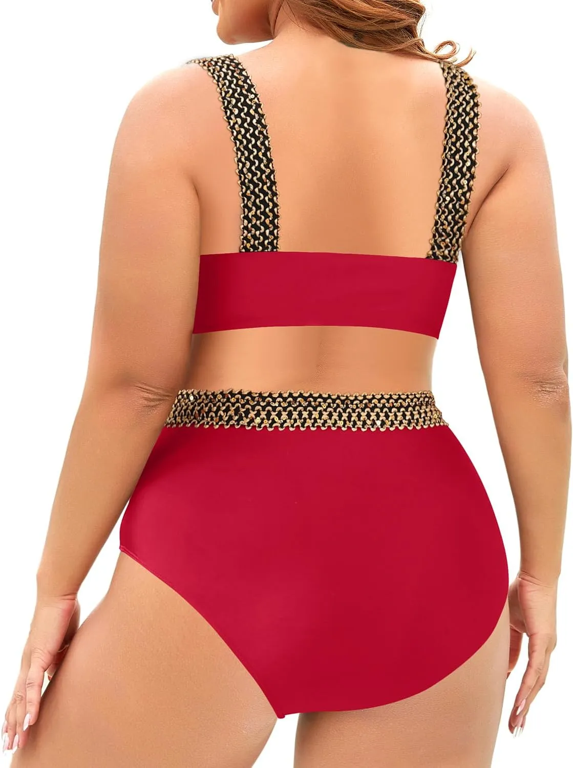 Tempt Me Women Plus Size High Waisted Bikini Set Two Piece Tummy Control Swimsuit