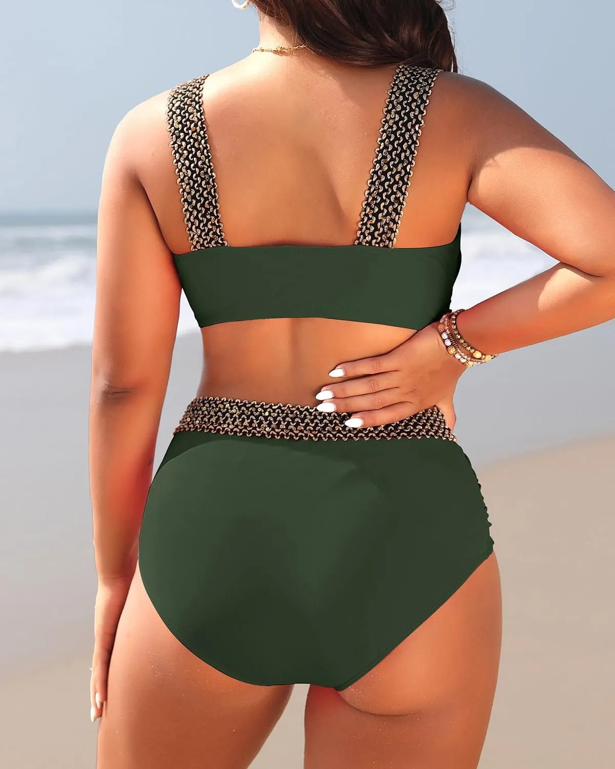 Tempt Me Women Plus Size High Waisted Bikini Set Two Piece Tummy Control Swimsuit