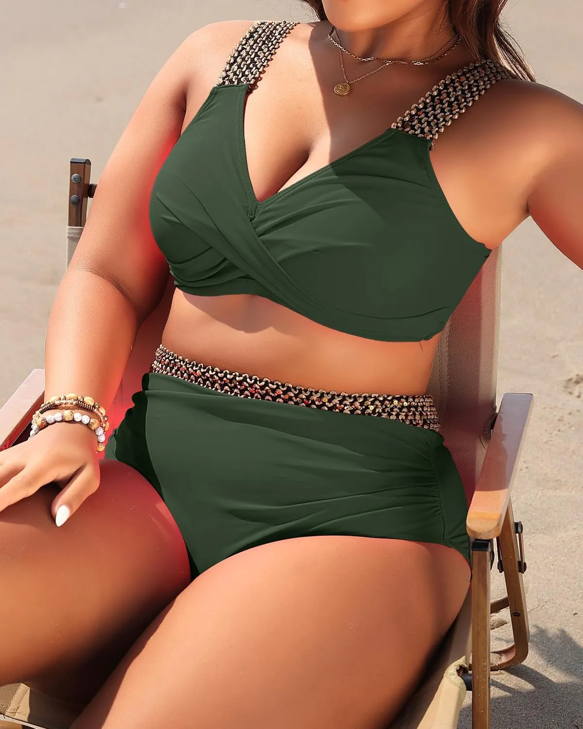 Tempt Me Women Plus Size High Waisted Bikini Set Two Piece Tummy Control Swimsuit