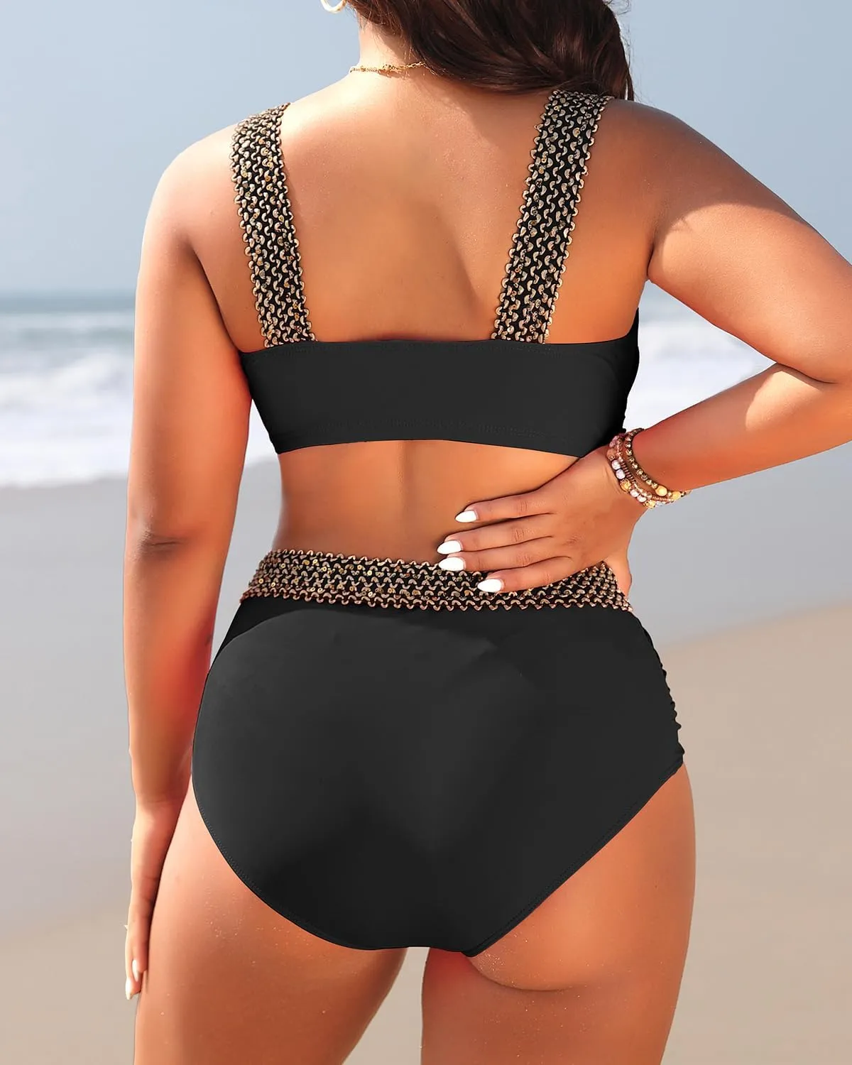Tempt Me Women Plus Size High Waisted Bikini Set Two Piece Tummy Control Swimsuit
