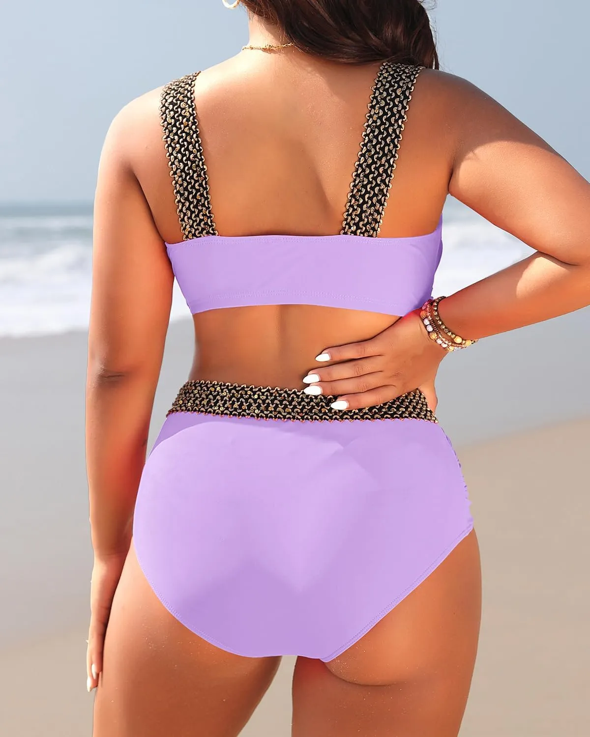 Tempt Me Women Plus Size High Waisted Bikini Set Two Piece Tummy Control Swimsuit