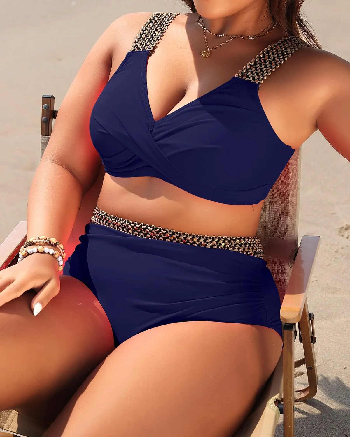 Tempt Me Women Plus Size High Waisted Bikini Set Two Piece Tummy Control Swimsuit