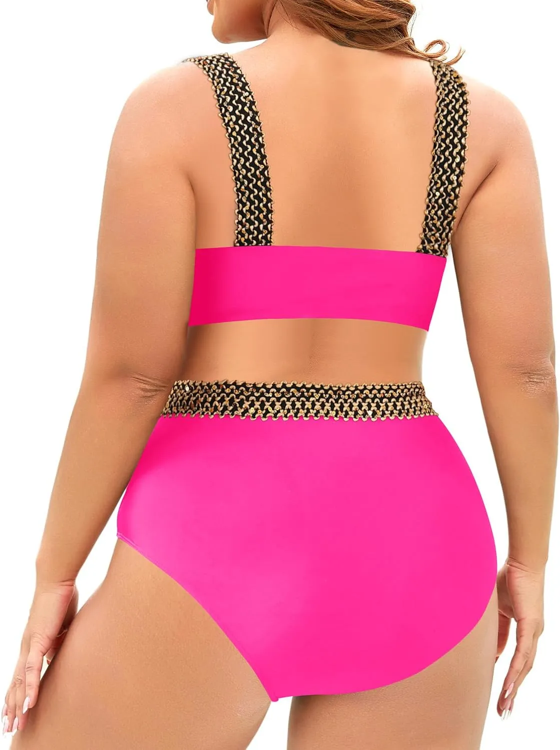 Tempt Me Women Plus Size High Waisted Bikini Set Two Piece Tummy Control Swimsuit