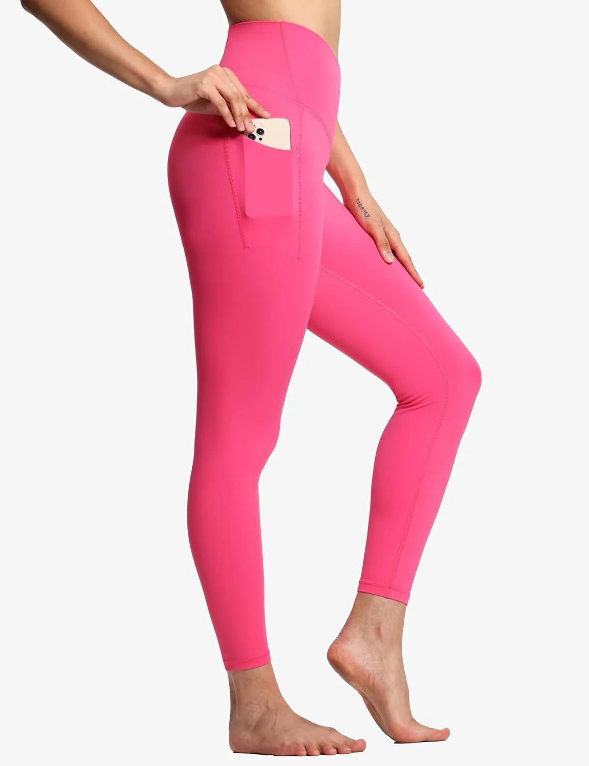 THE GYM PEOPLE Women's V Cross Waist Workout Leggings Tummy Control Running Yoga Pants with Pockets