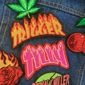 Thrasher skater font embroidered patch