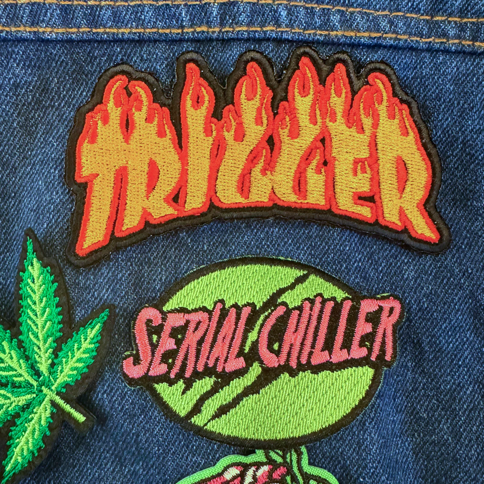 Thrasher skater font embroidered patch