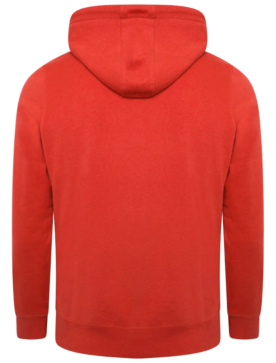 Timber Lakes Zip Through Hoodie With Tape Sleeve Detail In Barados Cherry - Tokyo Laundry