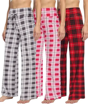 TNNZEET 3 Pack Women's Wide Leg Pants with Pockets - Casual Loose Yoga Trouser Pants Sweatpants Palazzo Lounge Pajama Pants