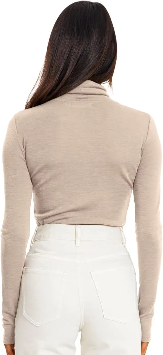 Trendy Queen Womens Mock Turtleneck Long Sleeve Shirts Fall Fashion Basic Layering Slim Fit Soft Thermal Underwear Tops