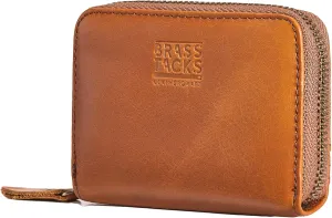 Vintage Full Top Grain Leather Wallet RFID Blocking Multi Card Case with Zipper Pocket Card Holder for Men Women Gift Box