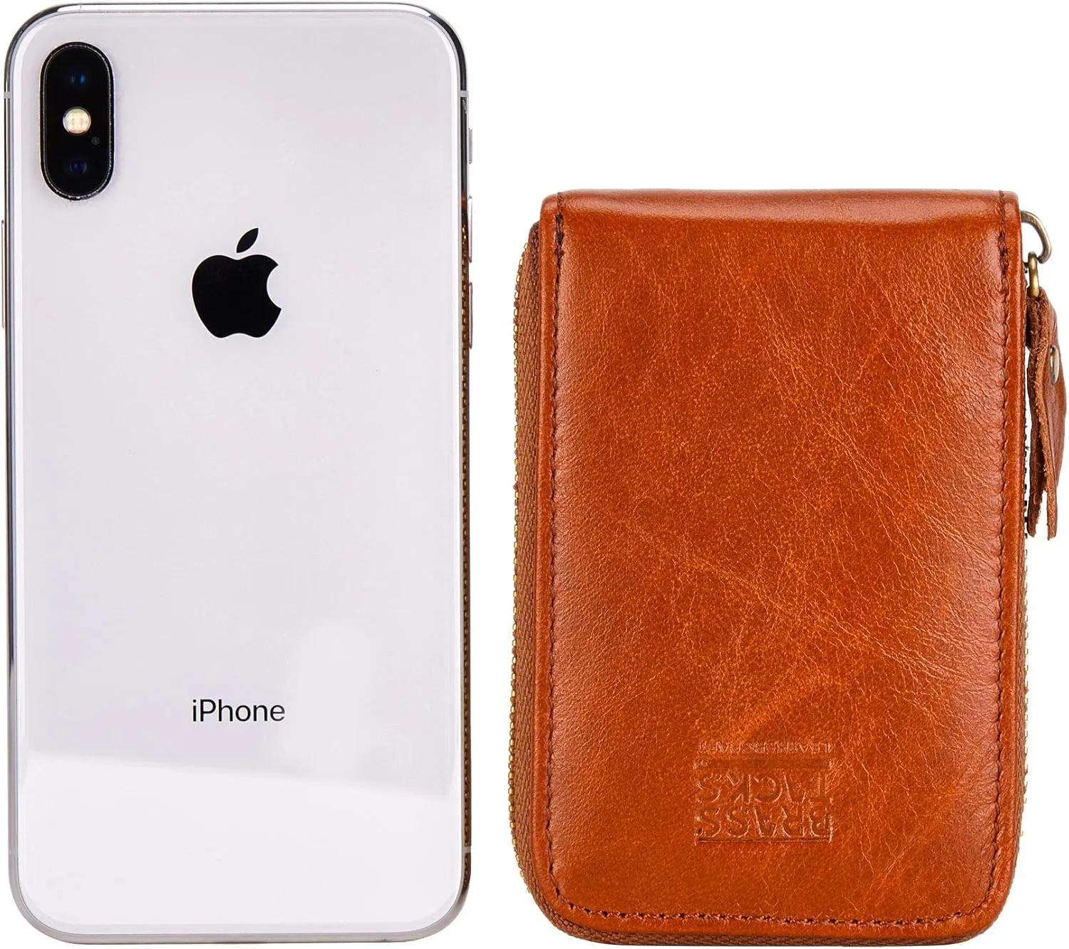 Vintage Full Top Grain Leather Wallet RFID Blocking Multi Card Case with Zipper Pocket Card Holder for Men Women Gift Box