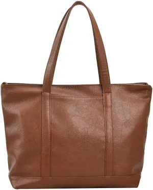 Vintage Tote Bag for Women Premium PU Leather Satchel Purse Causal Shuolder Bag Fall Winter College Top Handle Purse 2024