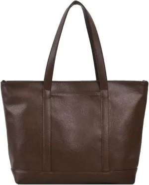 Vintage Tote Bag for Women Premium PU Leather Satchel Purse Causal Shuolder Bag Fall Winter College Top Handle Purse 2024