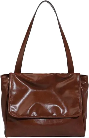 Vintage Vegan Leather Tote Bags for Women Large Shoulder Purse Soft Handbag Working Messenger Top Handle Satchel
