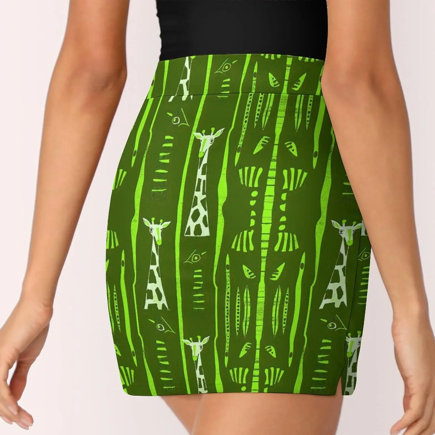 Wave Pattern Women's Athletic Skirts Light Proof A-line Trouser Skirt with Shorts Pockets