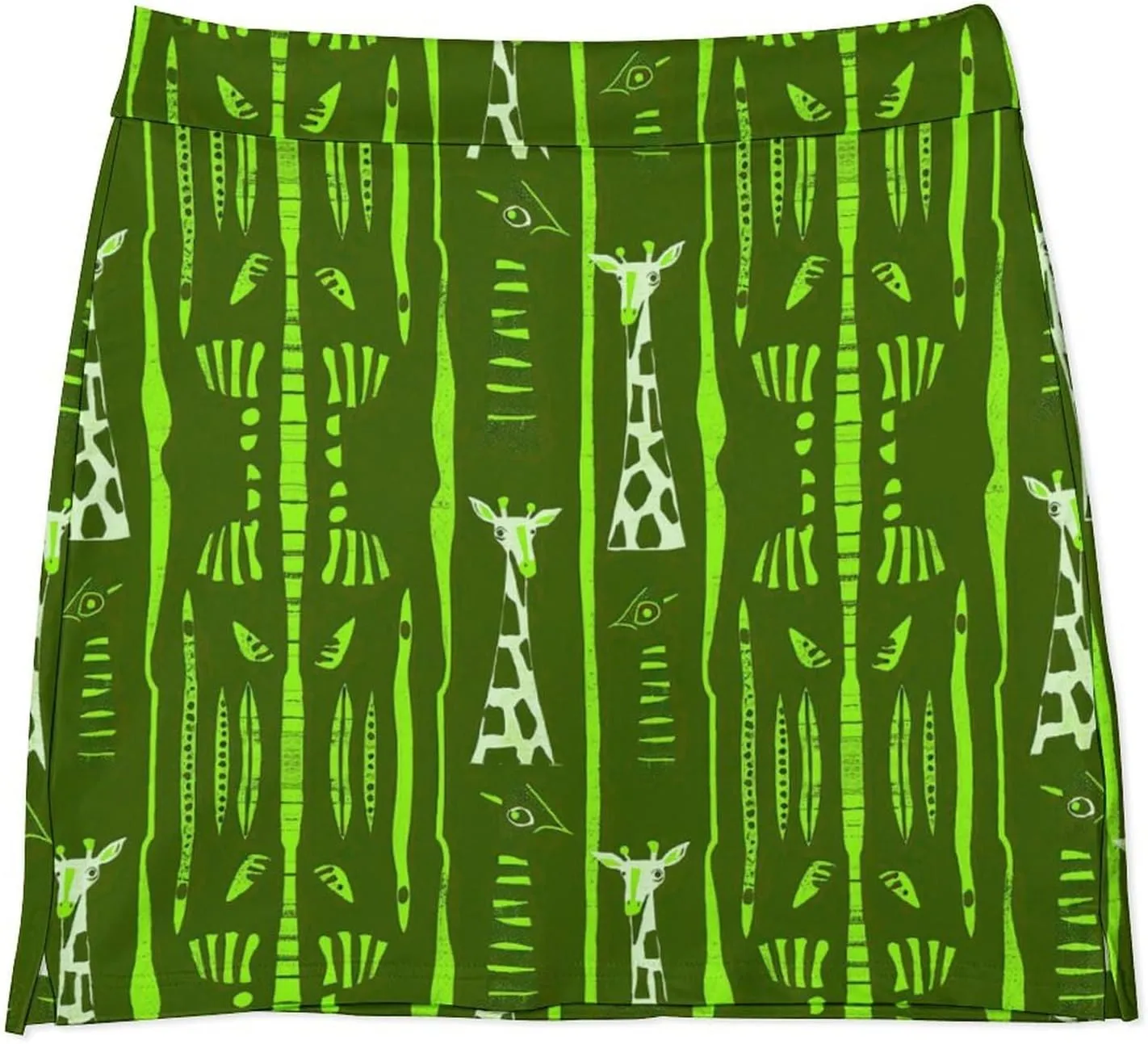 Wave Pattern Women's Athletic Skirts Light Proof A-line Trouser Skirt with Shorts Pockets