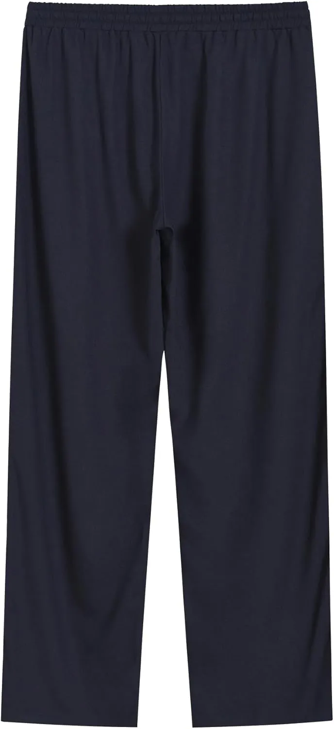 Weintee Women's Tall Linen Pants Long 34 Inch Inseam Wide Leg