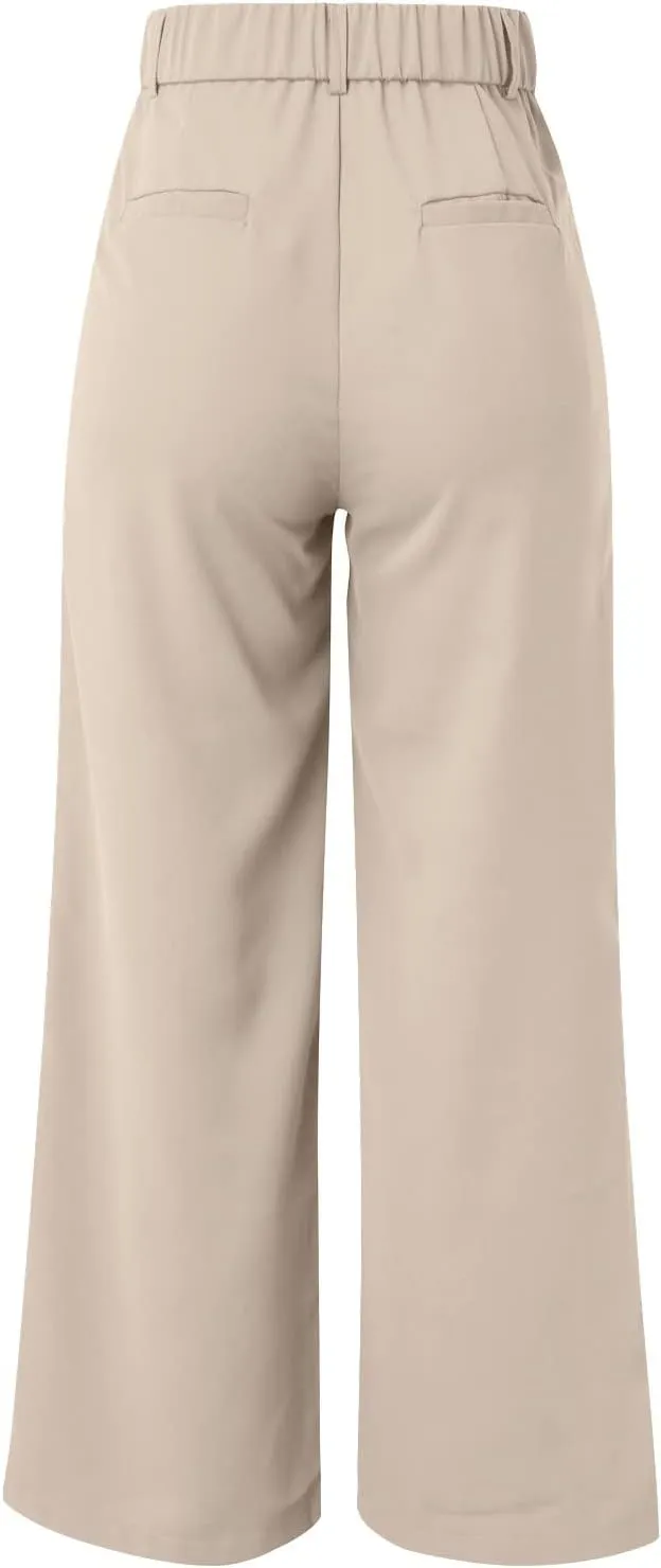Women Cotton Linen Summer Drawstring Pants Elastic Waist Stretchy Slim Fit Pant Trousers Trendy