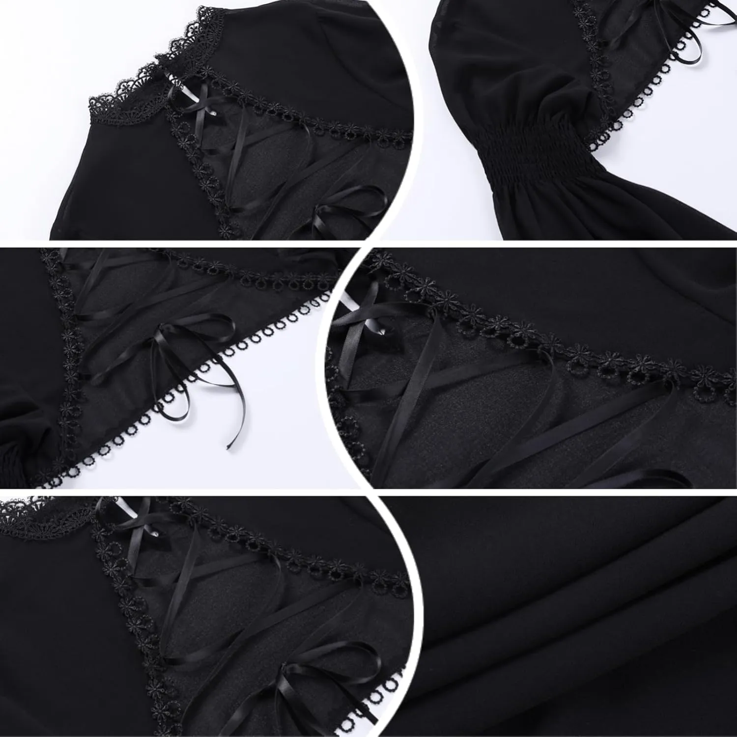 Women Gothic Crop Top Shirt Y2K Black Bell Sleeve Shawl Cardigan Punk Bolero Shrug