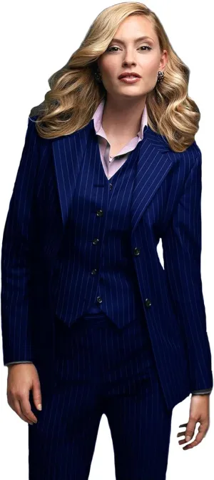Women's 3-Piece Striped Suit Business Slim Fit Work Wear Office Jacket Lady Blazer   Pants   Vest