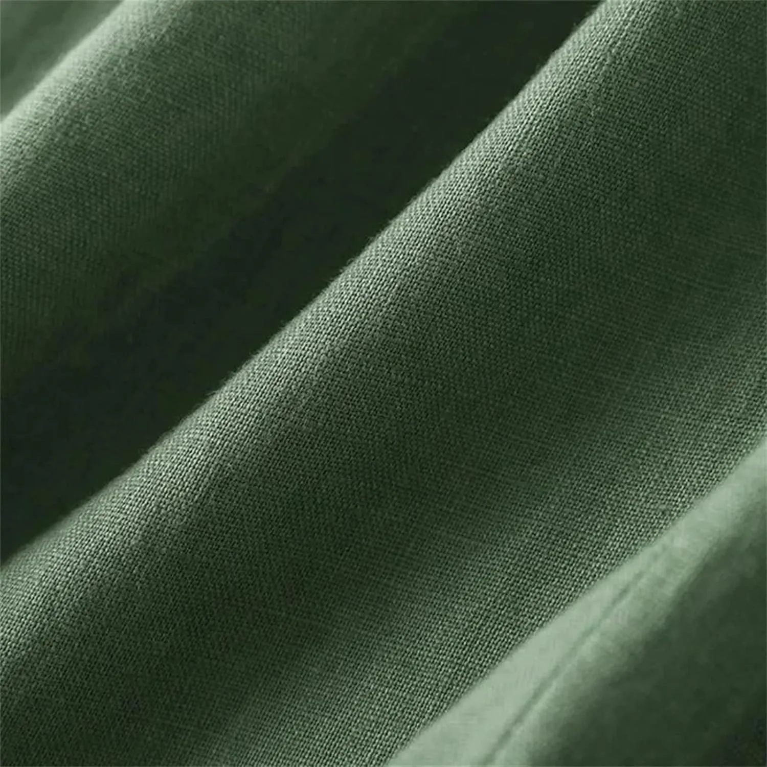 Women's Casual Summer Cotton Linen Wide Leg High Waist Straight Pants in Solid Color Trousers