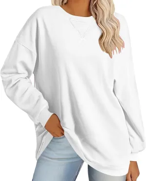 Womens Colorblock Shirt Casual Crew Neck Sweatshirt Fall Long Sleeve Sweatshirt Loose Fitting Tunic Tops Blouse