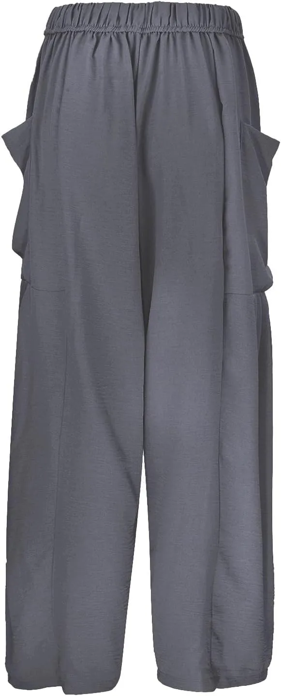 Women's Cotton Linen Summer Casual Loose Pants Low Waist Straight Loose Fit Trousers Trendy