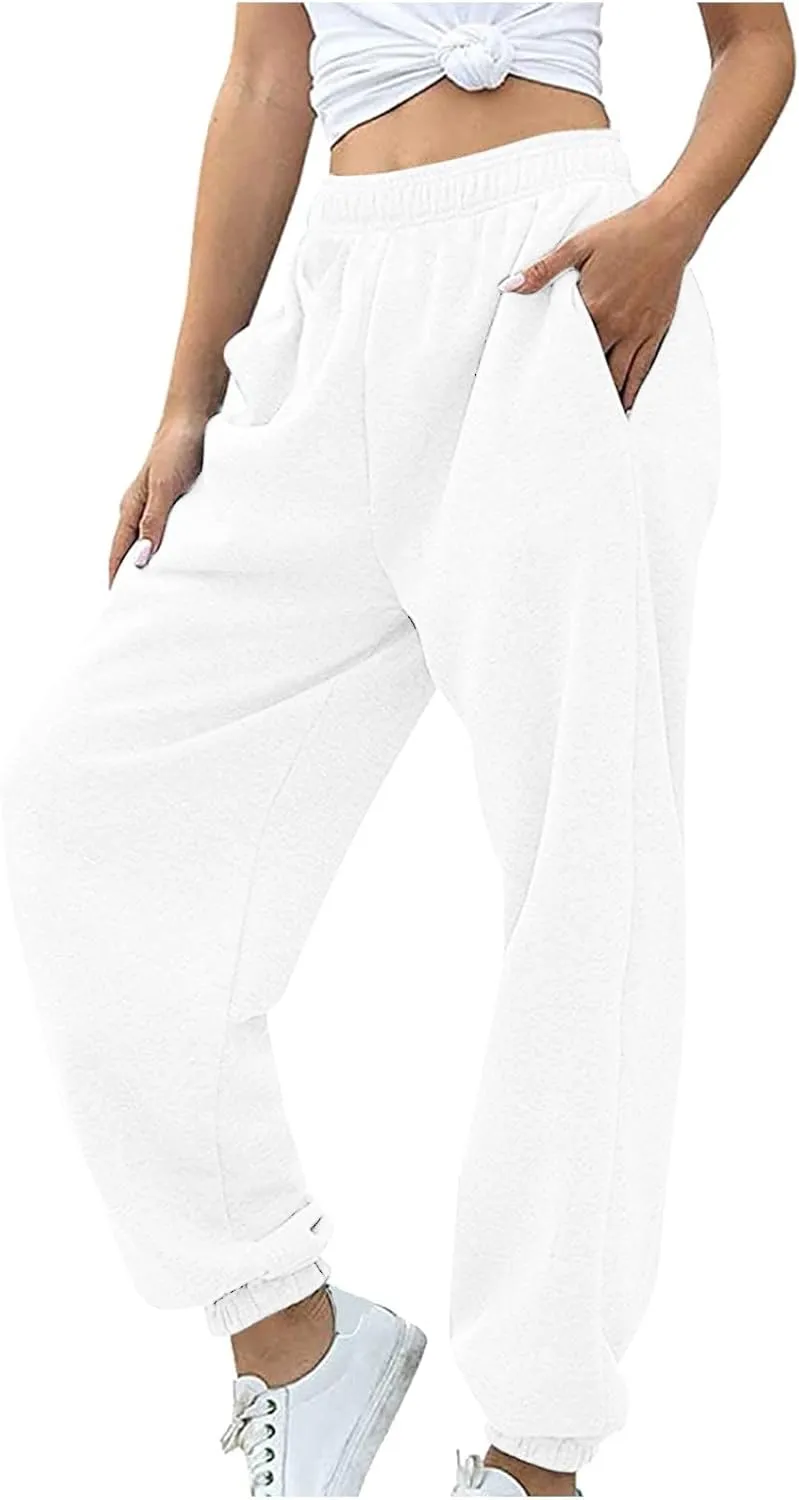 Women's Cotton Linen Summer Floral Palazzo Lounge Pants Elastic Waisted Ankle Length Slim-Fit Trousers Travel