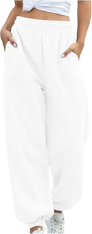 Women's Cotton Linen Summer Floral Palazzo Lounge Pants Elastic Waisted Ankle Length Slim-Fit Trousers Travel