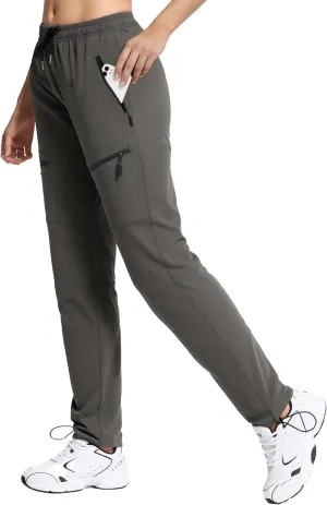 Womens Hiking Pants Quick Dry Tall Insteam 30"/32"/34"/36" Cargo Joggers Lightweight Breathable Pants with 5 Pockets