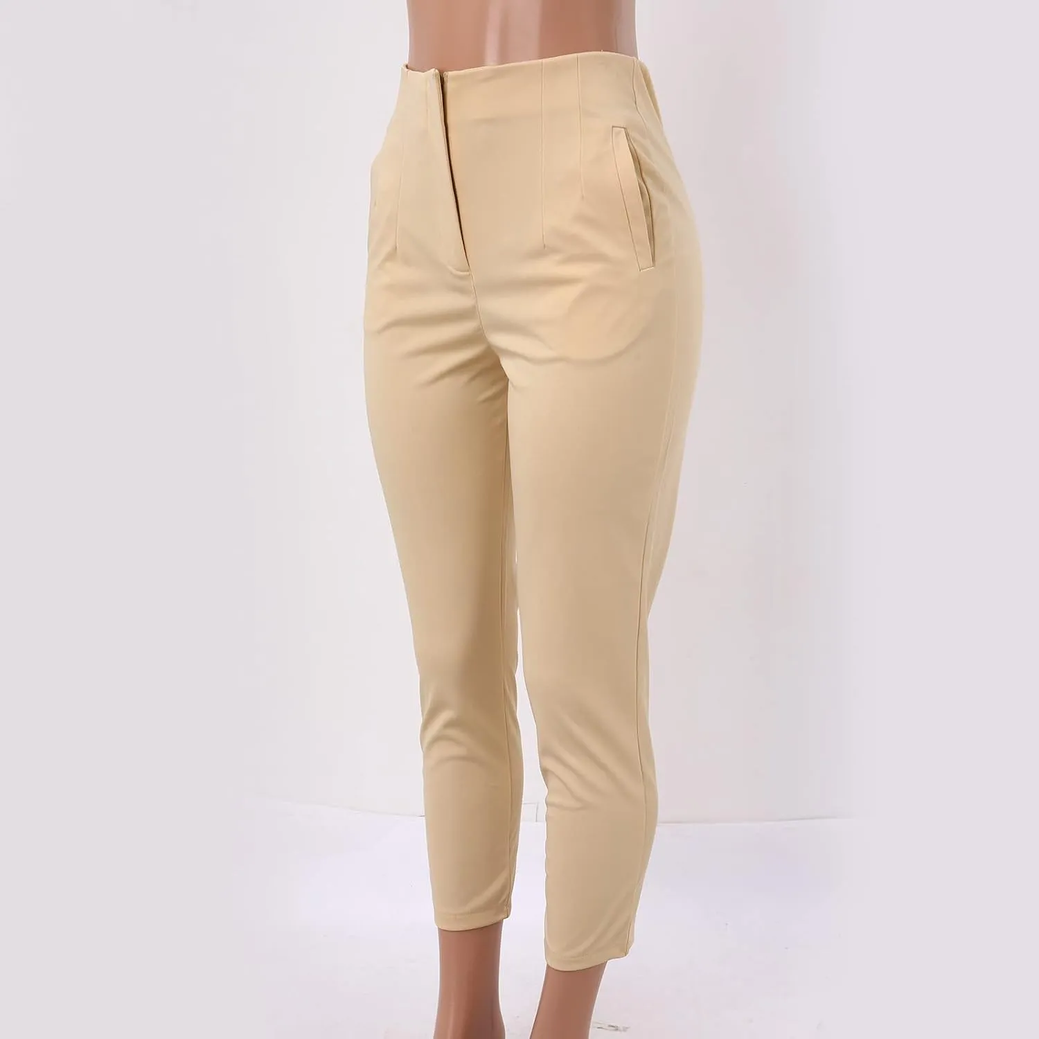 Women's Linen Summer Fashion Palazzo Pants High Waist Stretchy Straight Loose Fit Palazzo Pants Travel