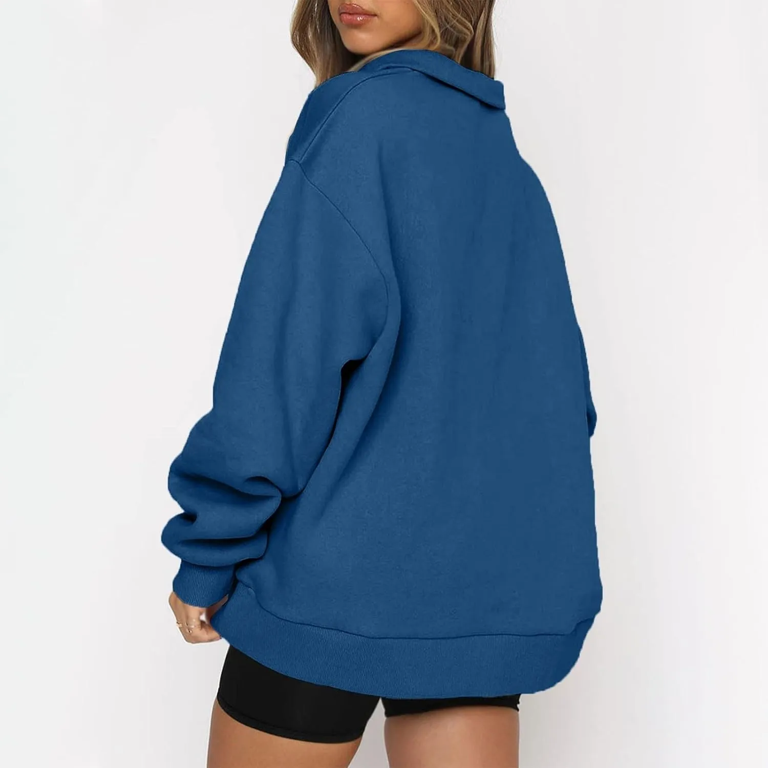 Womens Oversized Sweatshirts Crewneck Quarter-zip - Fall Fashion Pullover Outfits 2024 Y2k Clothes