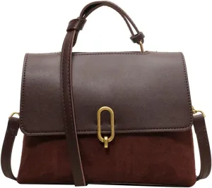 Women's Shoulder Crossbody Bags Vintage Vegan Leather Handbag Small Working Tote Purse for Ladies