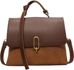 Women's Shoulder Crossbody Bags Vintage Vegan Leather Handbag Small Working Tote Purse for Ladies