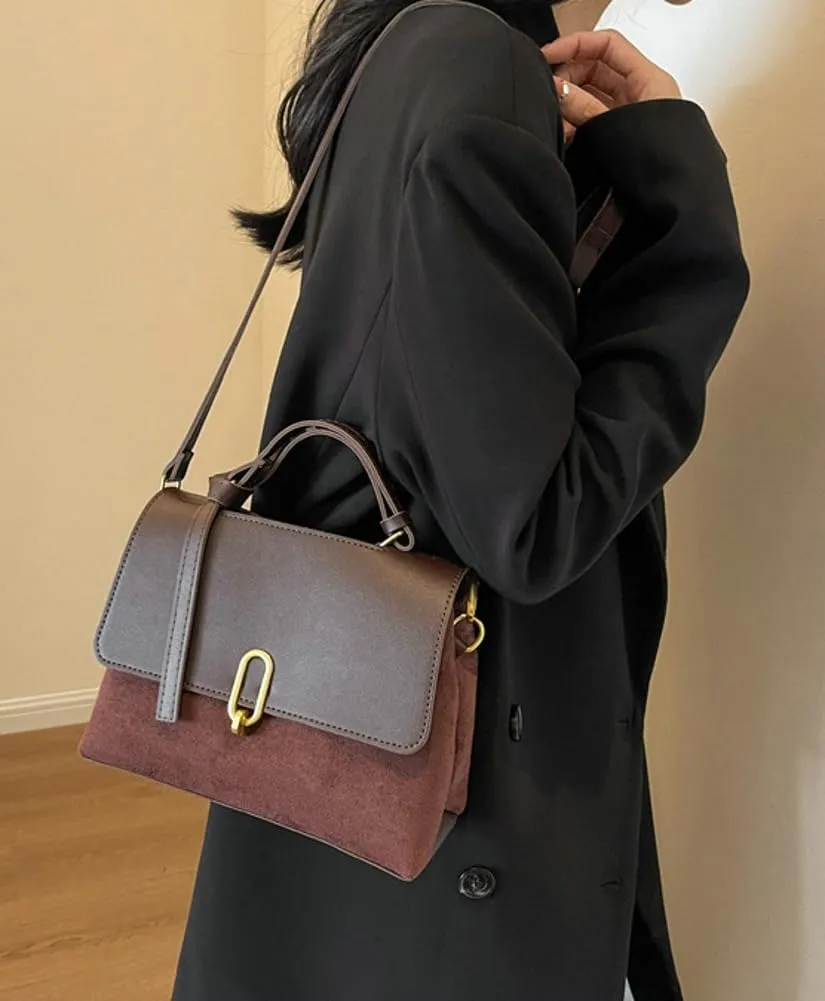 Women's Shoulder Crossbody Bags Vintage Vegan Leather Handbag Small Working Tote Purse for Ladies