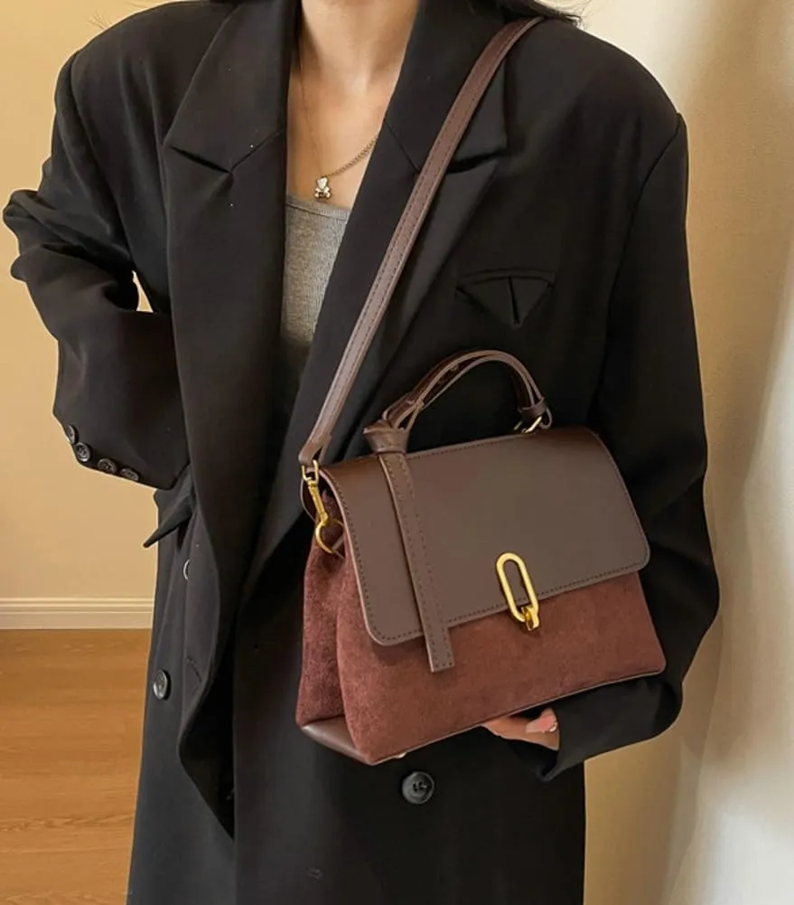 Women's Shoulder Crossbody Bags Vintage Vegan Leather Handbag Small Working Tote Purse for Ladies