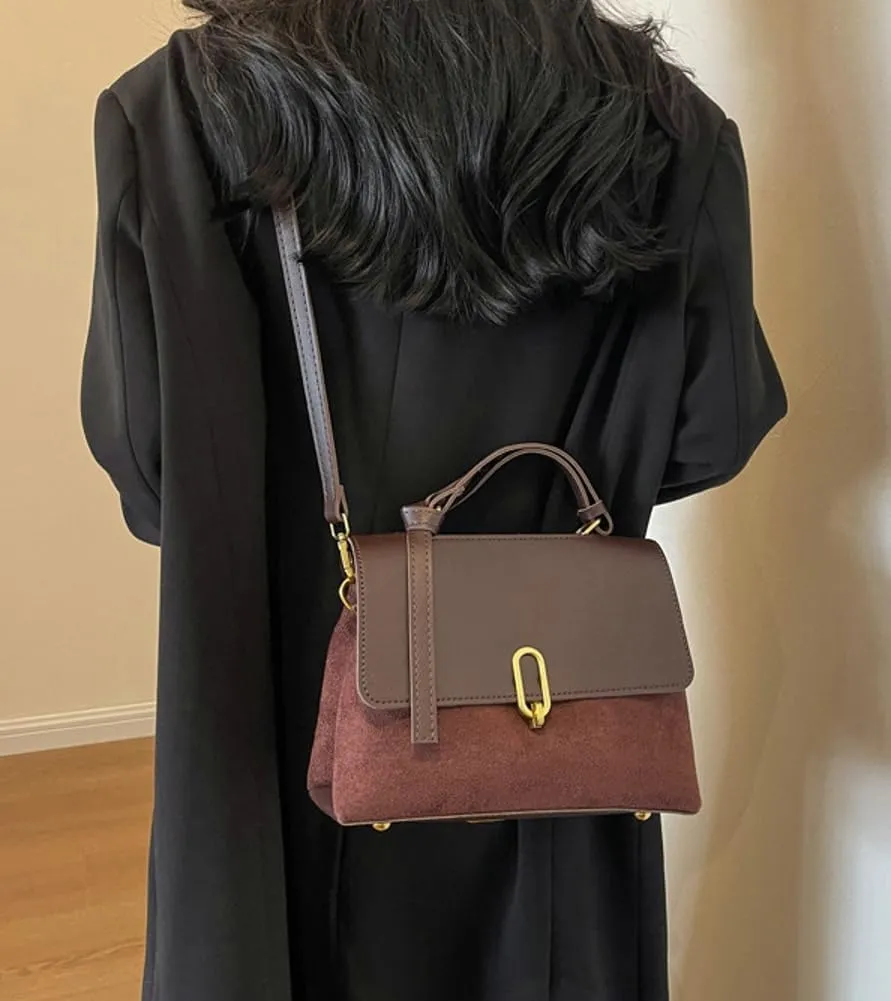 Women's Shoulder Crossbody Bags Vintage Vegan Leather Handbag Small Working Tote Purse for Ladies