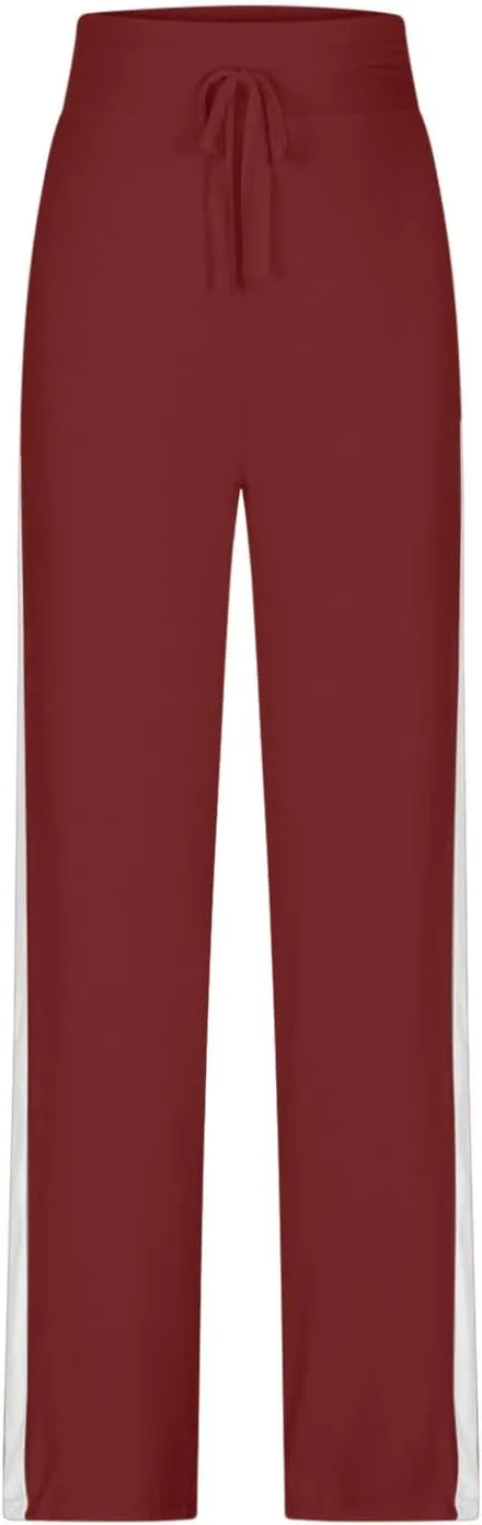 Women's Sweatpant Yoga Leggings Side Striped High Waist Stretch Slim Comfy Jogger Gym Sport Workout Pants Trousers