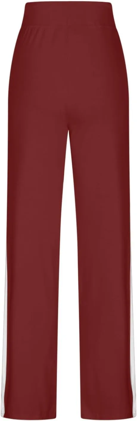 Women's Sweatpant Yoga Leggings Side Striped High Waist Stretch Slim Comfy Jogger Gym Sport Workout Pants Trousers