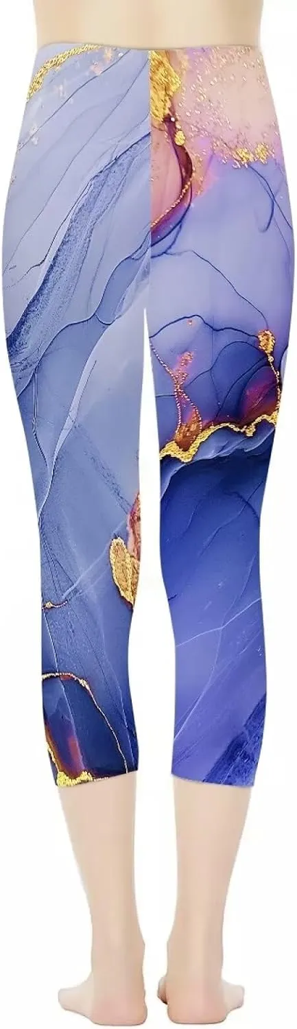 Womens Yoga Pants High Waist Stretch Workout Running Legging Tummy Control Sports Capri Pant Joggers