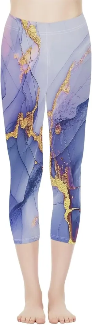 Womens Yoga Pants High Waist Stretch Workout Running Legging Tummy Control Sports Capri Pant Joggers