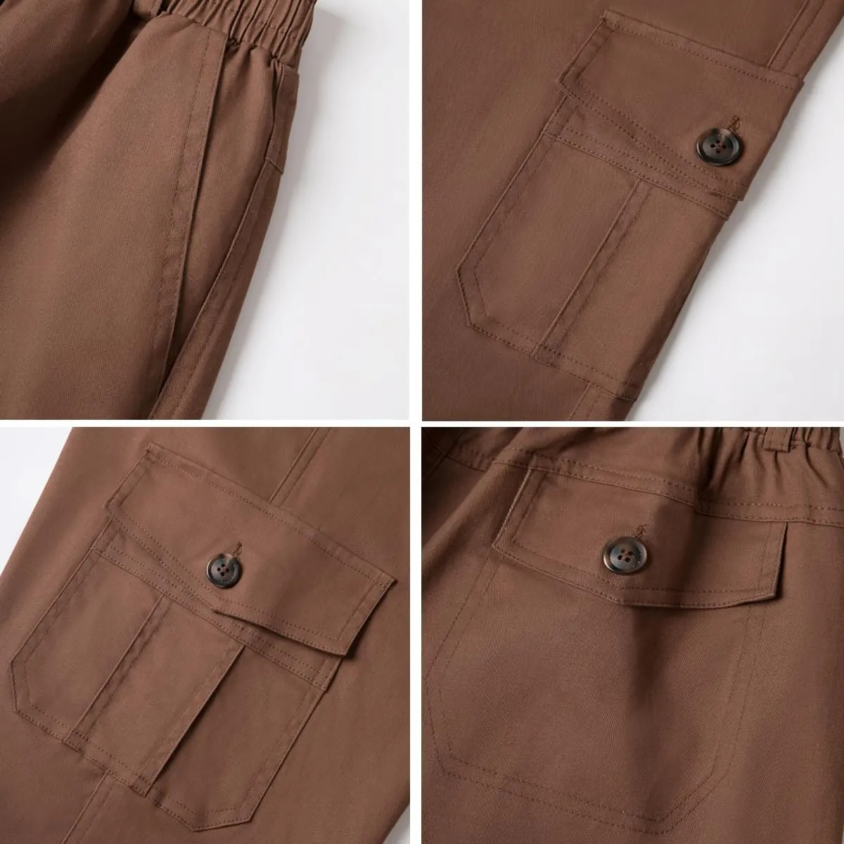 WZIKAI Mens Cargo Pants Elastic Waist Joggers for Men Workout Sweatpants Casual Long Trousers