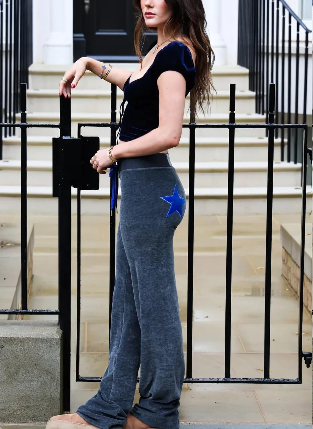 Y2k Wide Leg Sweatpants for Women Embroidered Star Joggers Flare Leggings Low Waist Baggy Lounge Yoga Sweat Pants