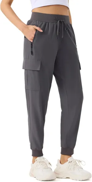 ZENGVEE Women's Quick Dry Hiking Cargo Pants with 5 Pockets Lightweight Athletic Travel Outdoor Joggers Casual Track Pants