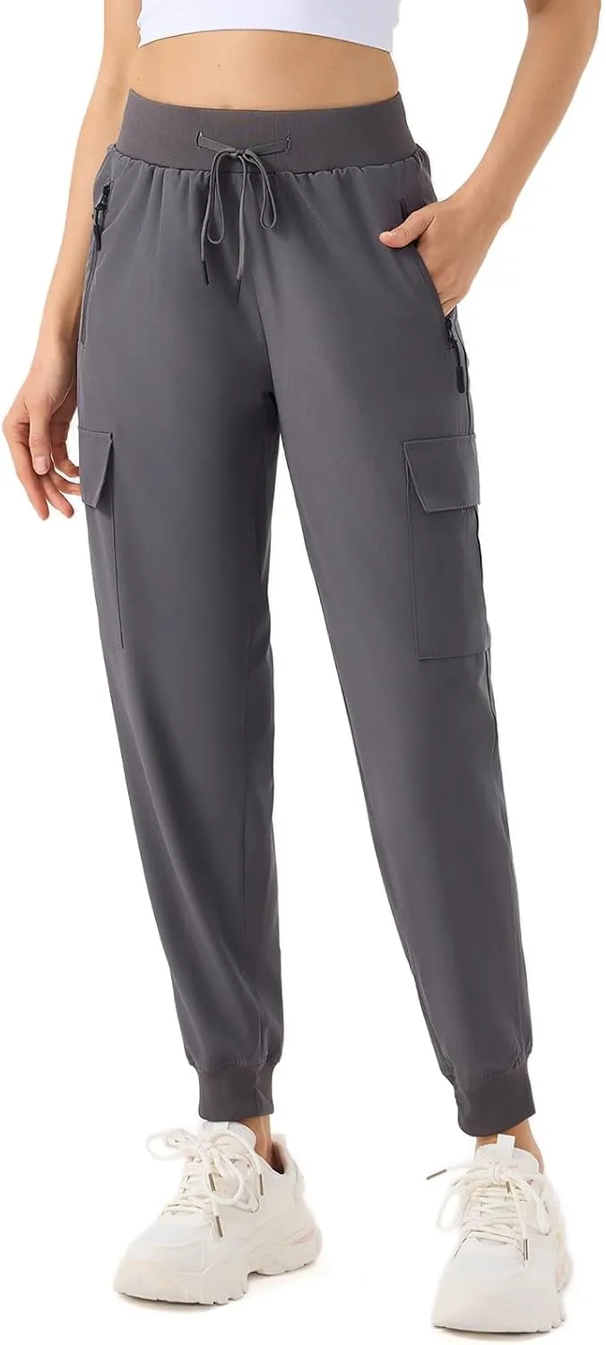 ZENGVEE Women's Quick Dry Hiking Cargo Pants with 5 Pockets Lightweight Athletic Travel Outdoor Joggers Casual Track Pants