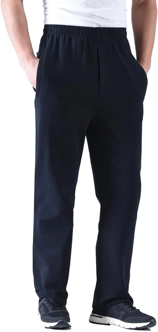Zoulee Men's Casual Cotton Jogger Sweatpants Zipper Front Pants